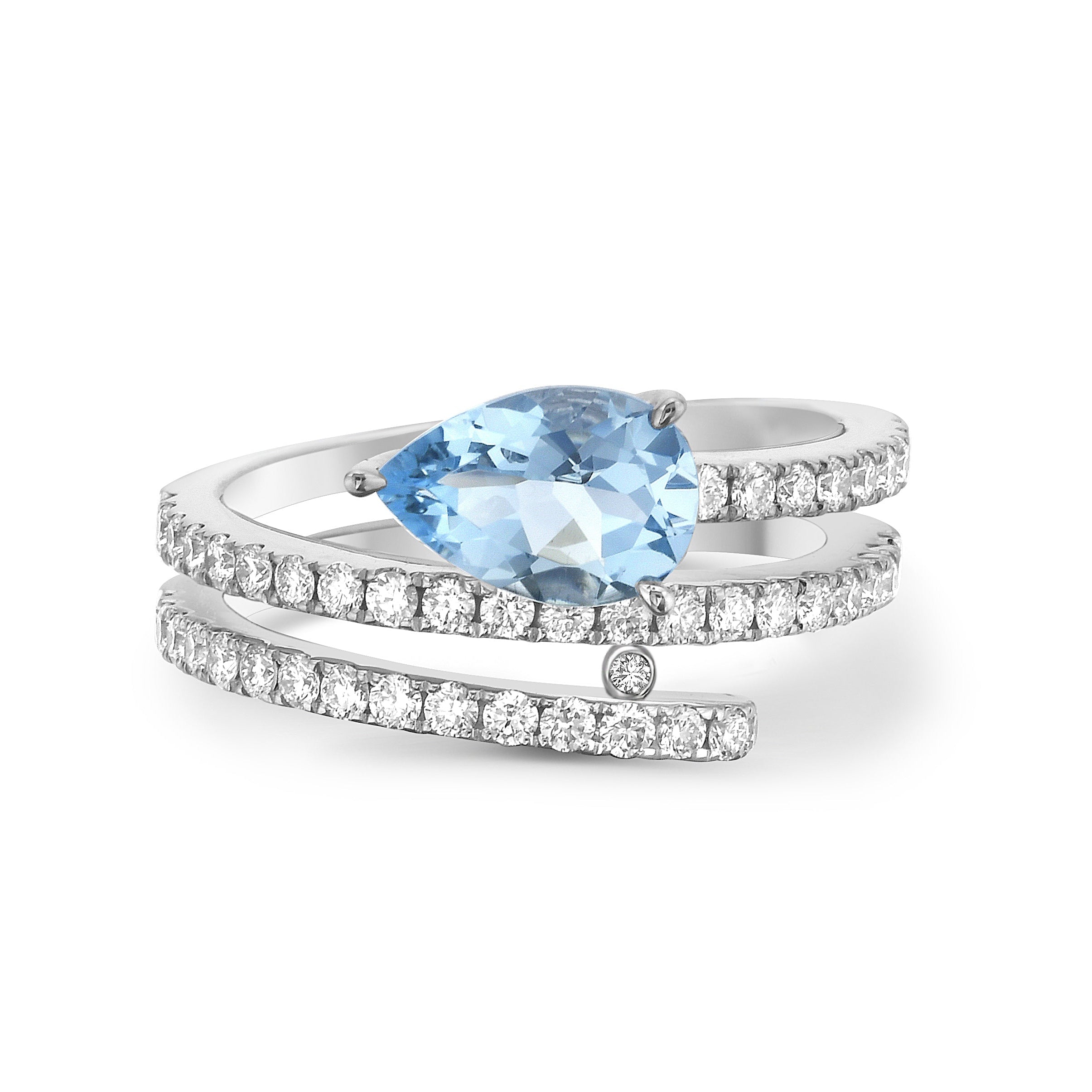 Aquamarine Coil Ring