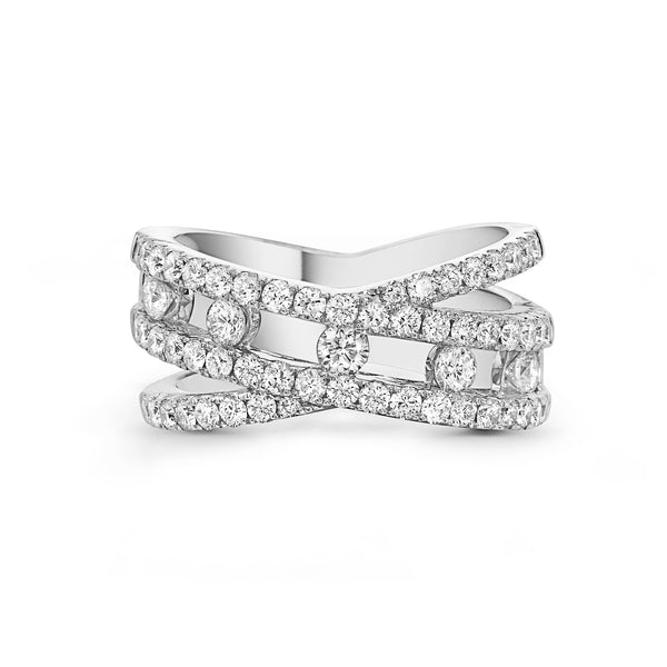 Diamond Crossover Ring