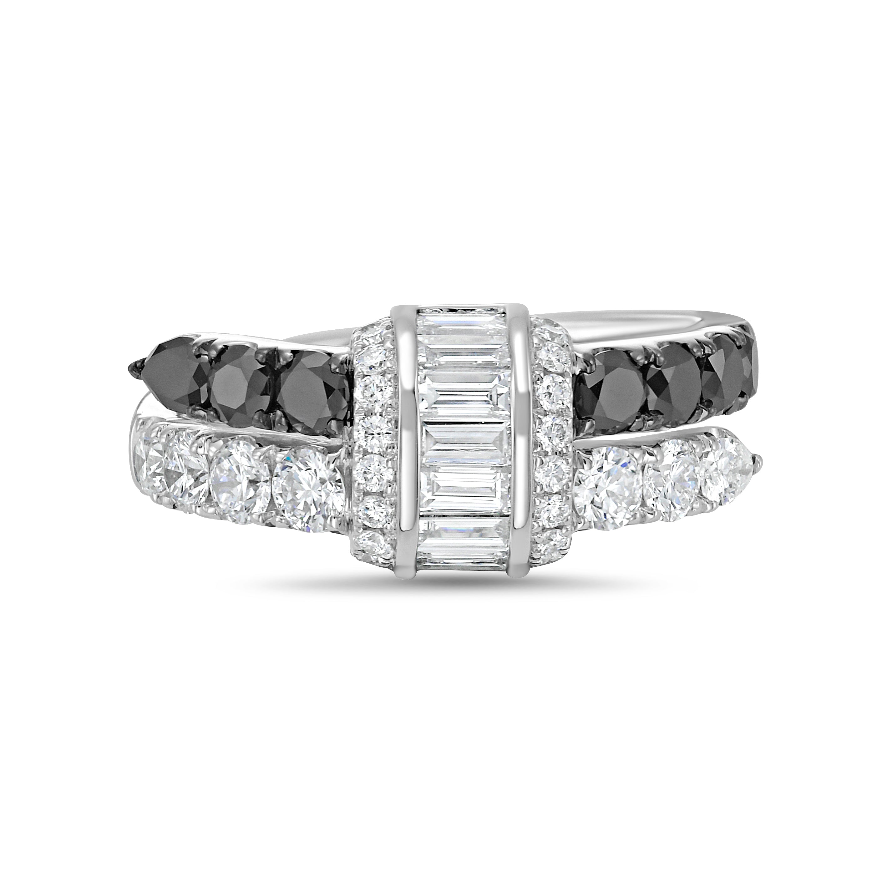 Black and White Diamond Signature Pull Ring