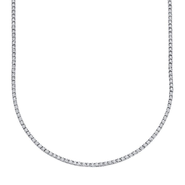 5.47CT 14K White Gold Diamond Tennis Necklace, 22"