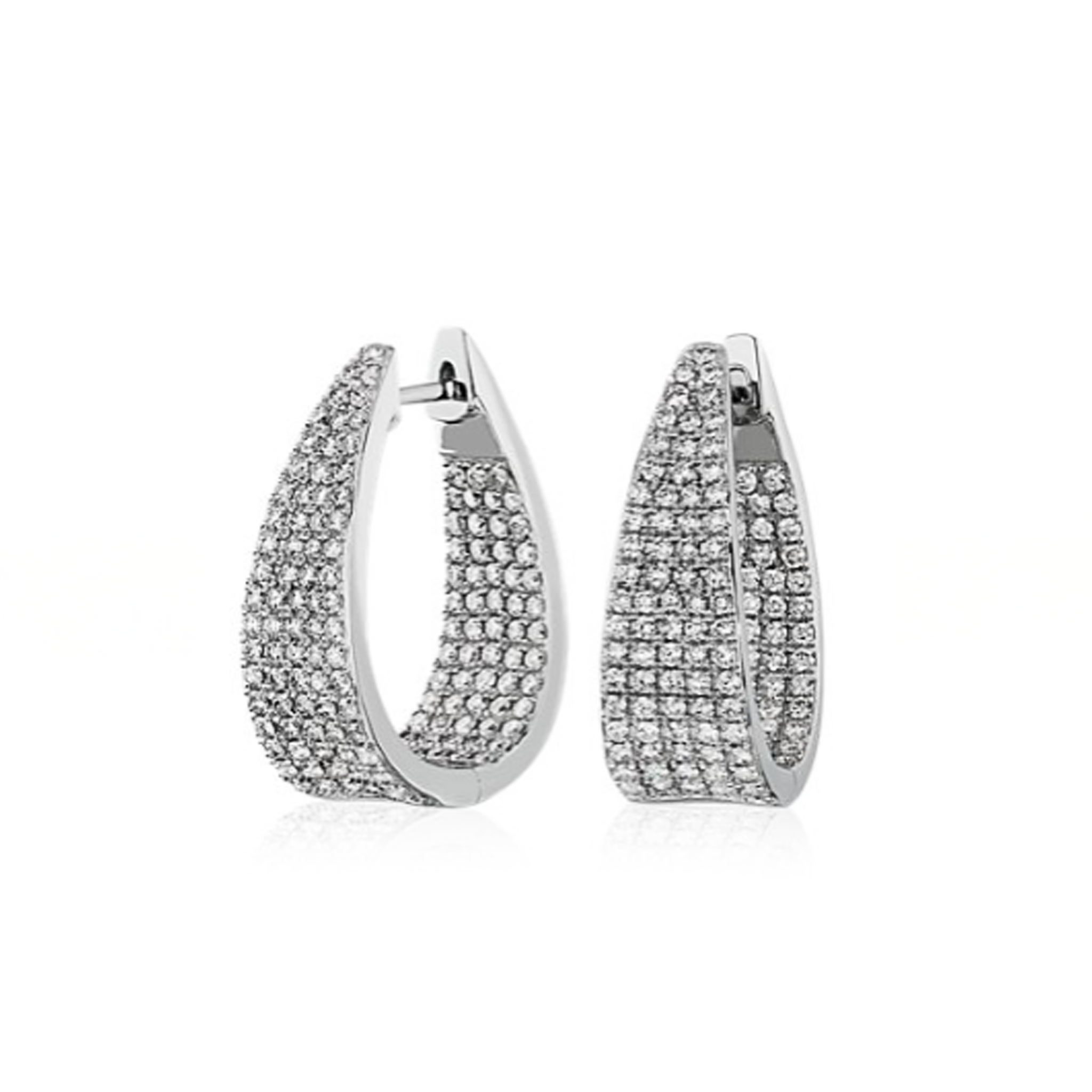 2.00ctw Diamond Wide Hoop Earrings