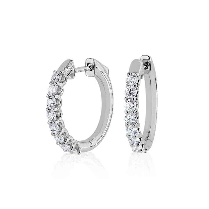 1.00ctw Diamond Hoop Earrings