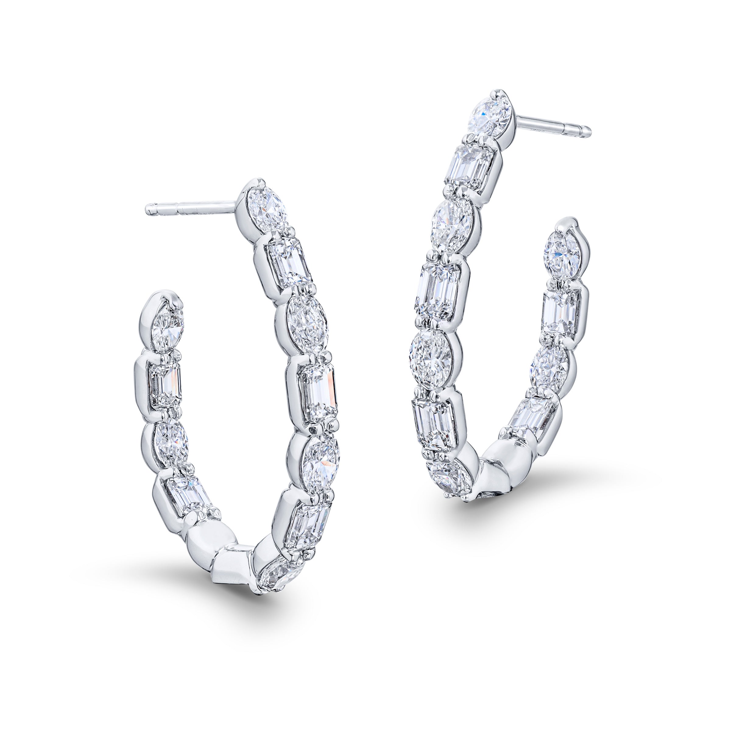 4.30ctw diamond hoop earrings