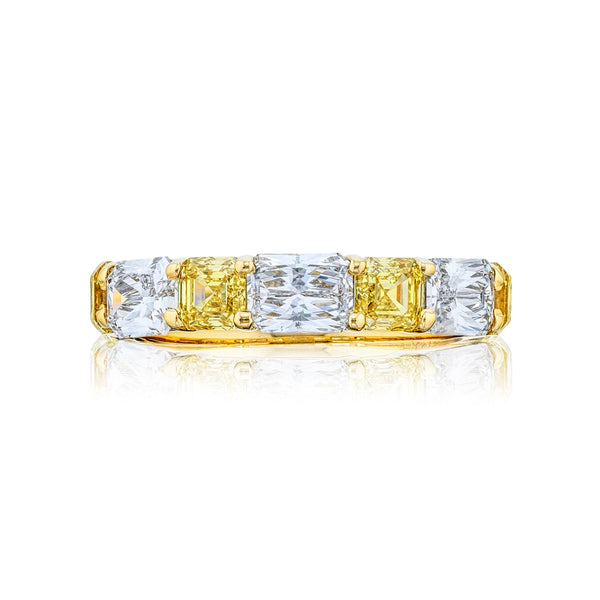 2.26ctw yellow radiant and emerald cut diamonds in 18K Yellow Gold