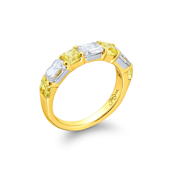 2.26ctw yellow radiant and emerald cut diamonds in 18K Yellow Gold