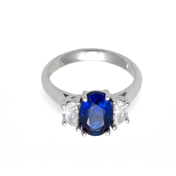 Platinum Diamond Sapphire Ring