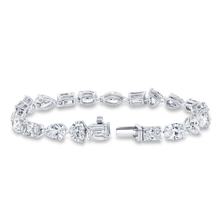 15.57ctw Mixed-Shape Diamond Tennis Bracelet