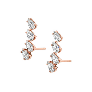 1.92ctw Diamond Montage Pear Cut Ear Crawlers