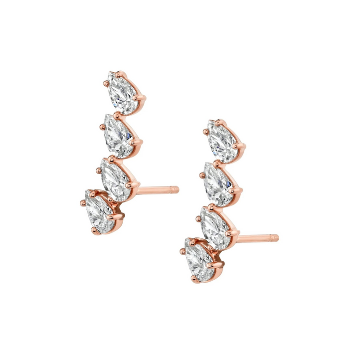 1.92ctw Diamond Montage Pear Cut Ear Crawlers