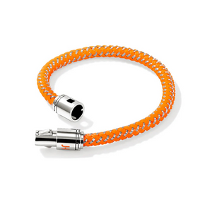 Sterling Silver & Orange Rubber Cord Bracelet