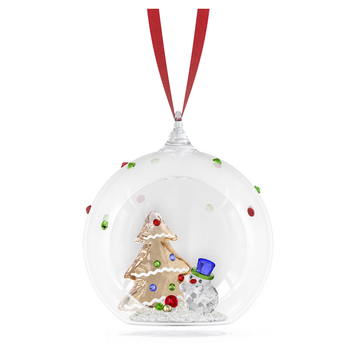 Holiday Cheers Tree and Snowman Ball Ornament