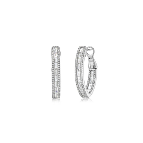 Baguette Diamond Hoop Earring