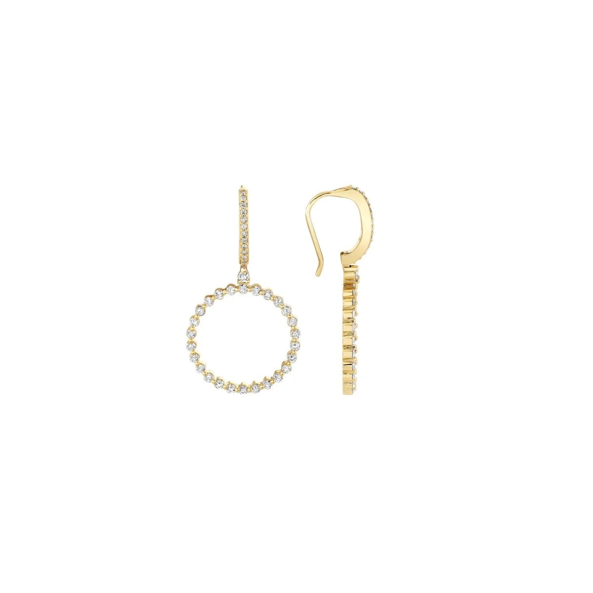 1.10ctw Diamond Cloud Ring Drop Earrings