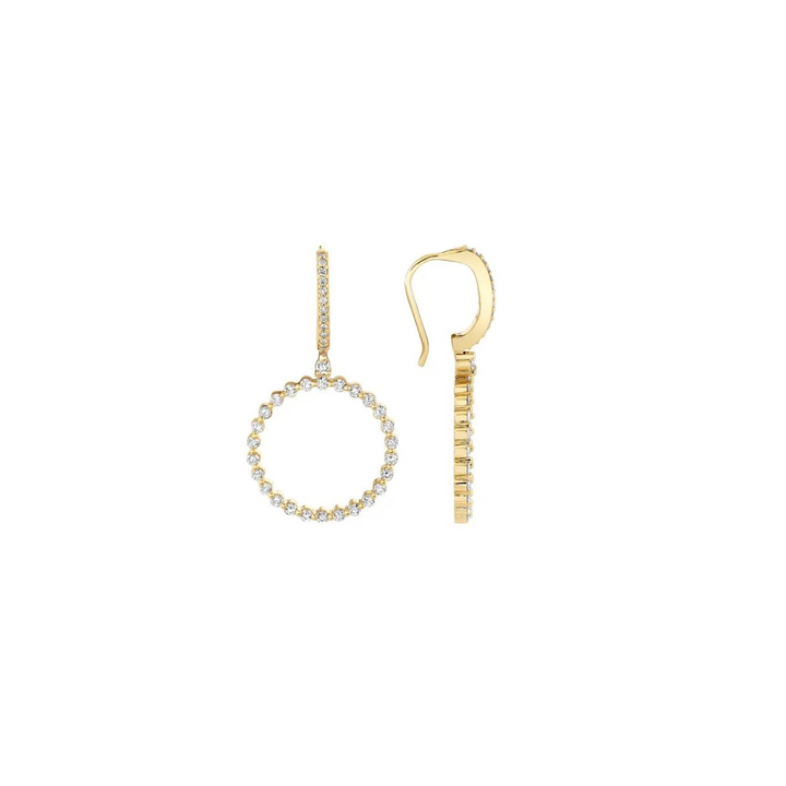 1.10ctw Diamond Cloud Ring Drop Earrings