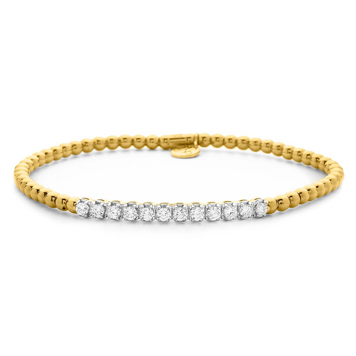 0.59ctw, 18K Yellow Gold Tresore Stretch Bracelet