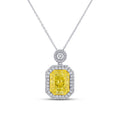 Radiant Yellow Diamond Drop Pendant