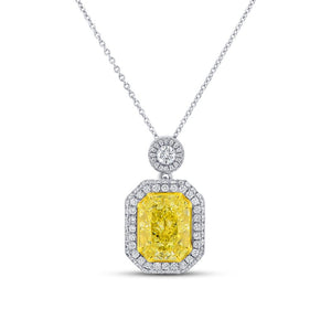Radiant Yellow Diamond Drop Pendant