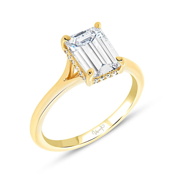 0.07ctw Diamond Emerald Cut Engagement Ring