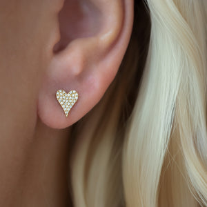 0.14ctw Diamond Pave Heart Stud Earrings