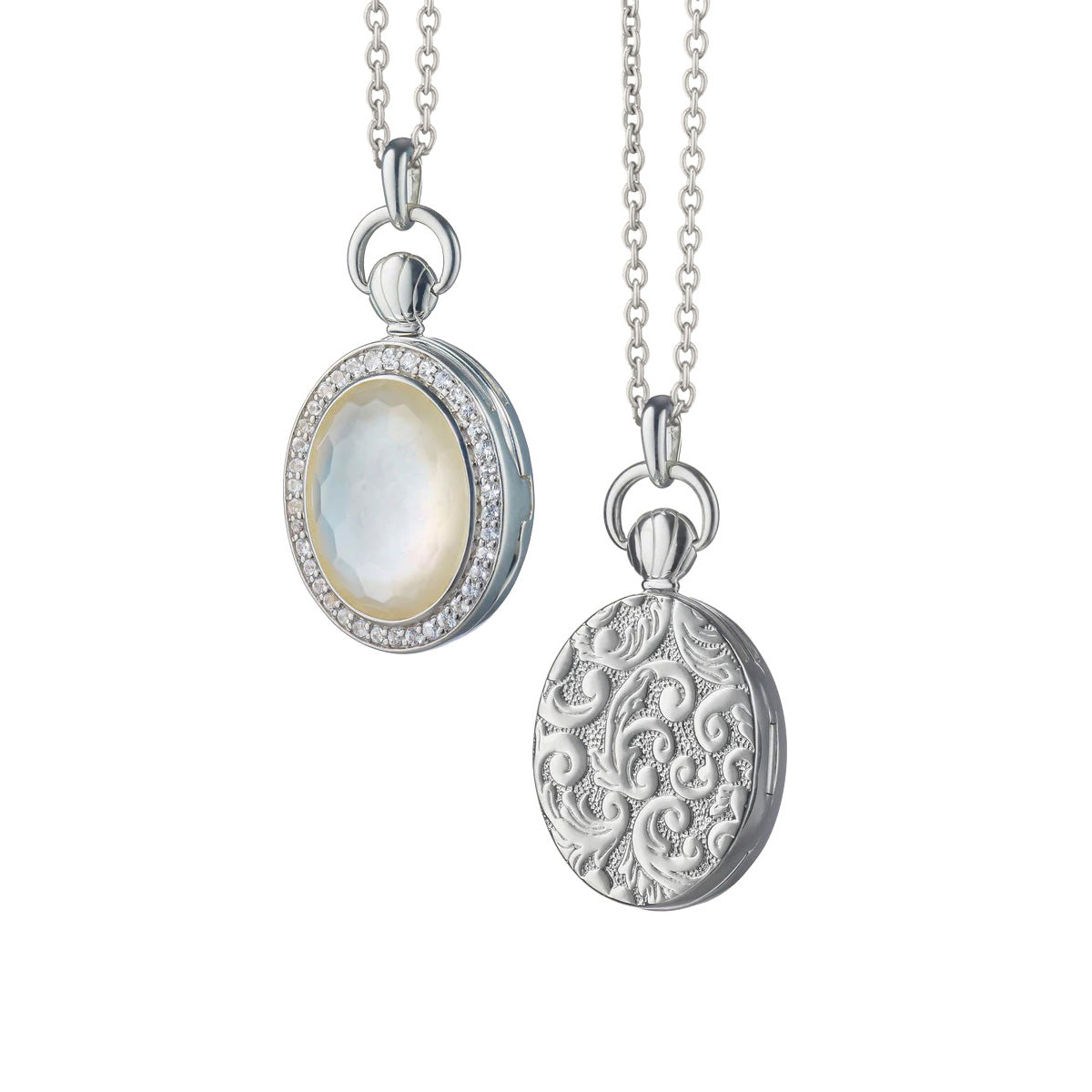 Mother of Pearl Petite Stone Locket Necklace