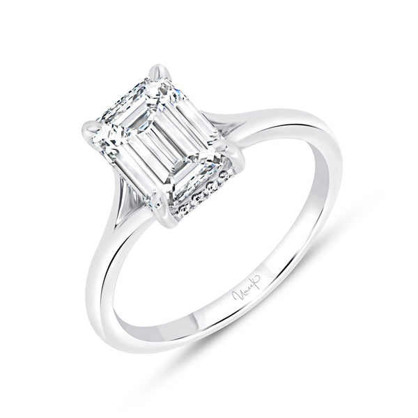 0.08ctw Diamond Emerald Cut Engagement Ring