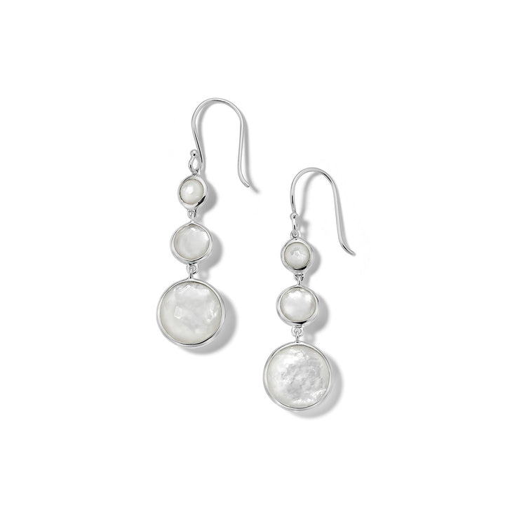 3-Stone Drop Earrings in Sterling Silver