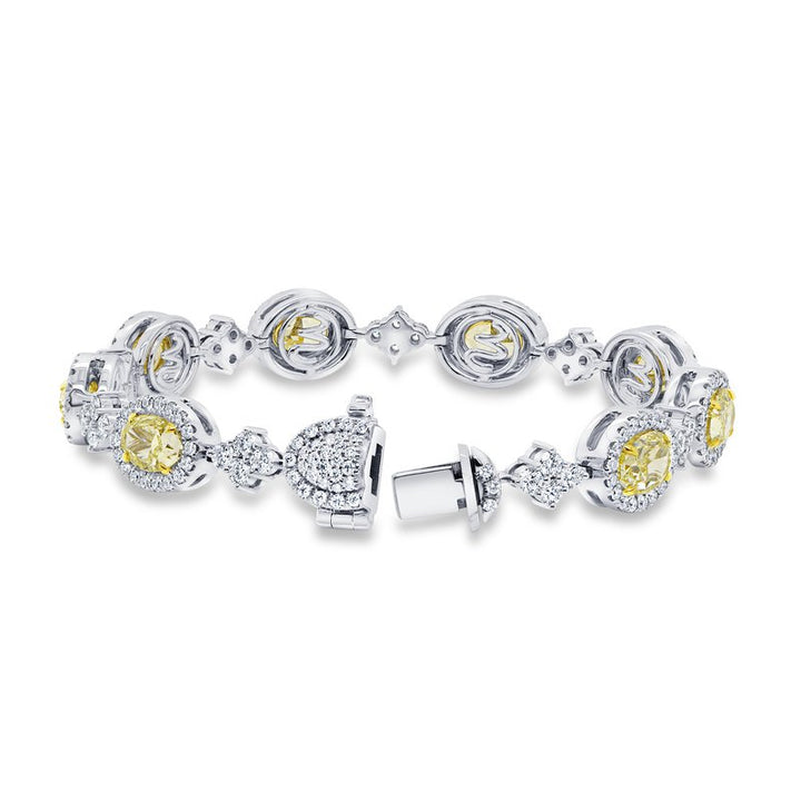 Fancy Yellow Halo Link Bracelet