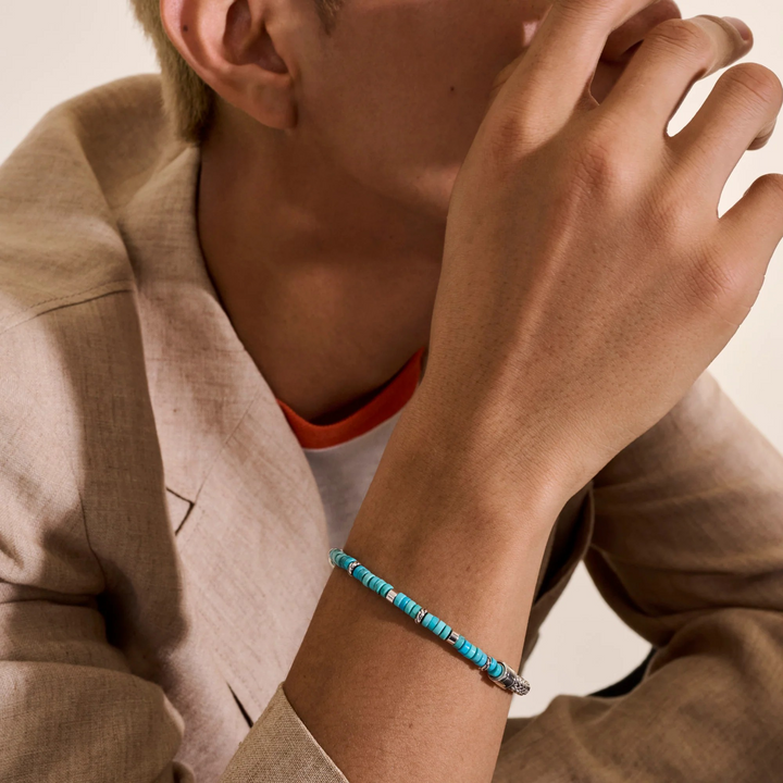 Sterling Silver Heishi Chain Bracelet