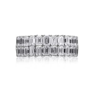 2-Row Emerald Cut Diamond Xpandable™ Bridal Ring