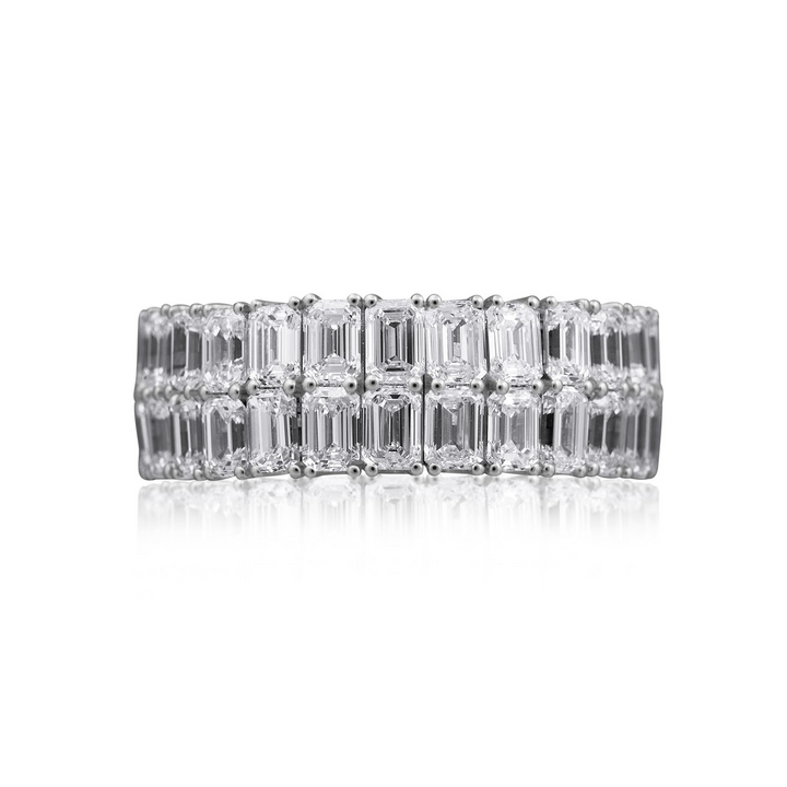 2-Row Emerald Cut Diamond Xpandable™ Bridal Ring