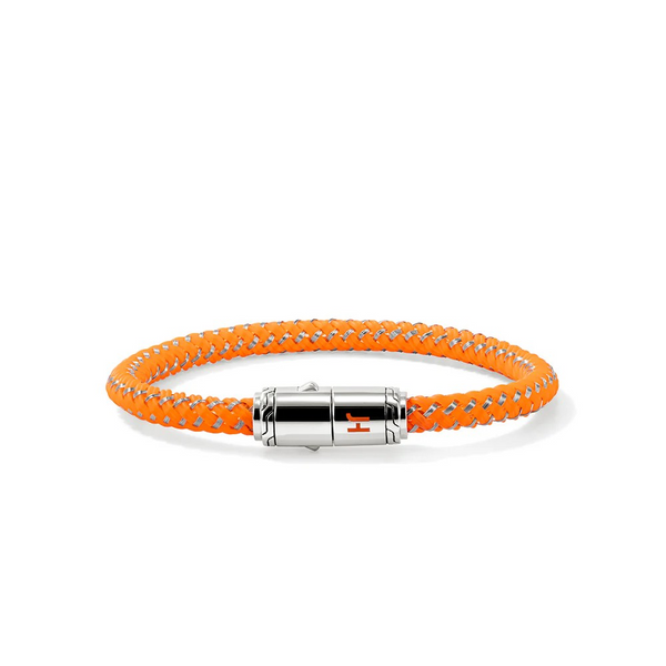 Sterling Silver & Orange Rubber Cord Bracelet