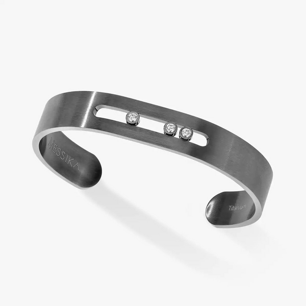 0.23ctw Titanium Graphite Cuff Bangle