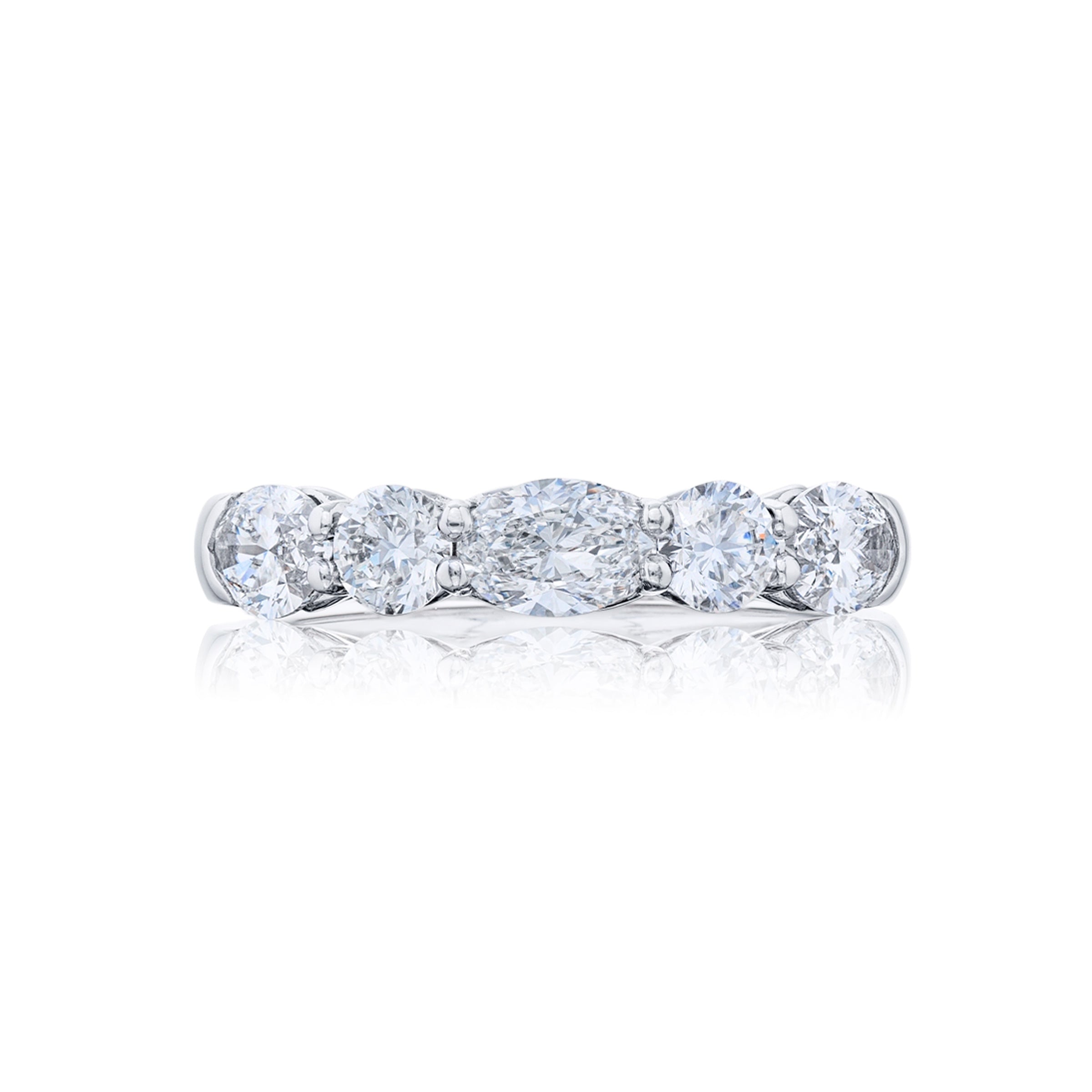 1.80ctw Oval and Round Diamond Band in Platinum
