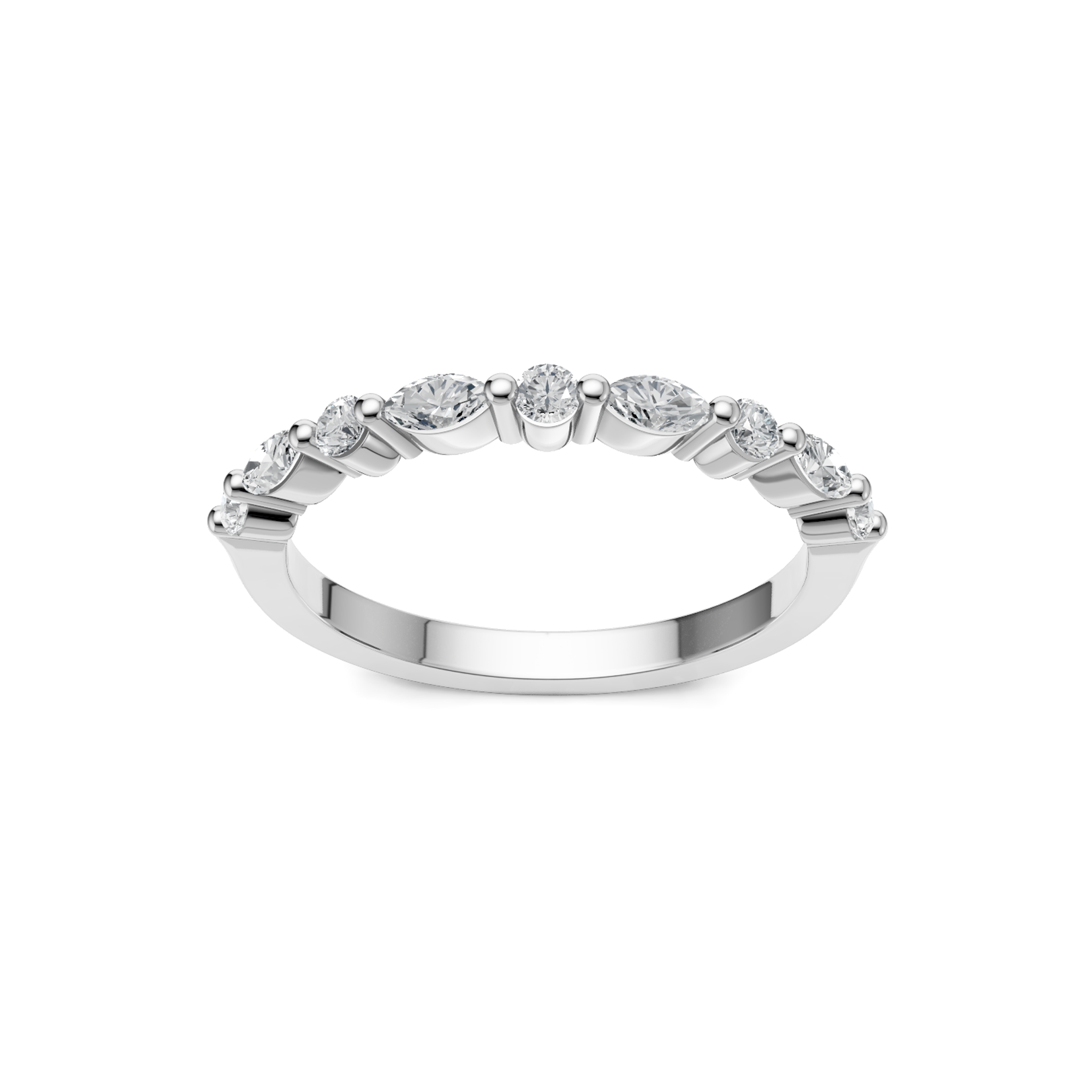 0.22ctw Round and Marquise Diamond Band