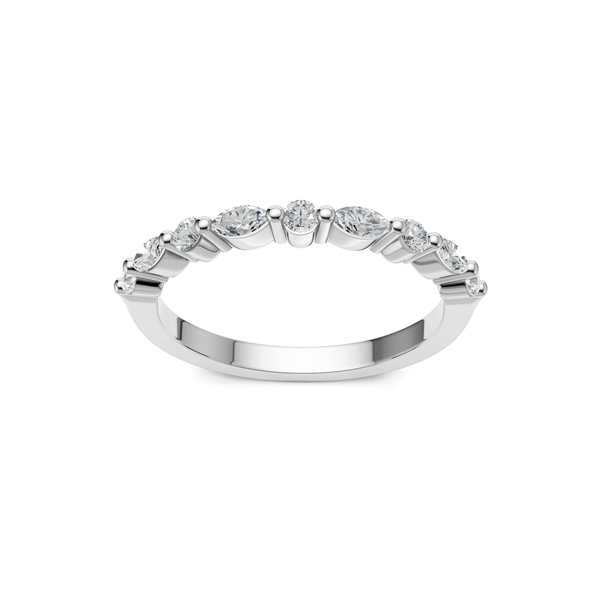 0.22ctw Round and Marquise Diamond Band