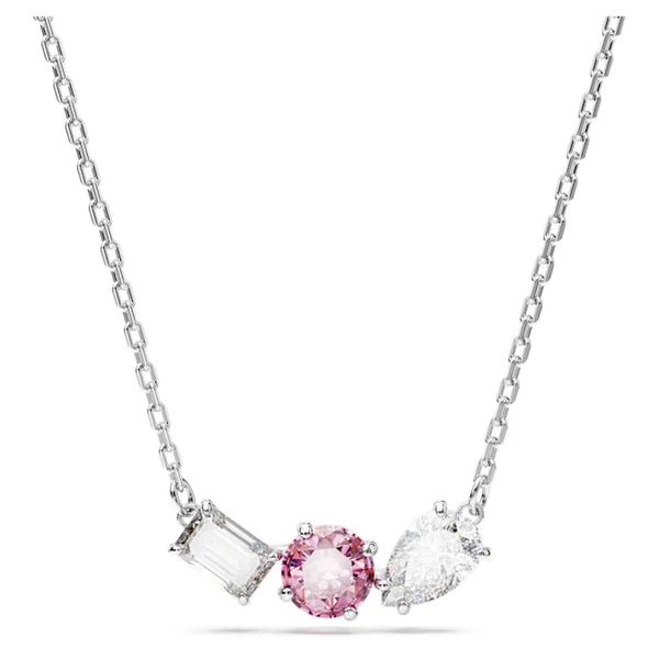 Mesmera pendant Mixed cuts, Pink, Rhodium plated