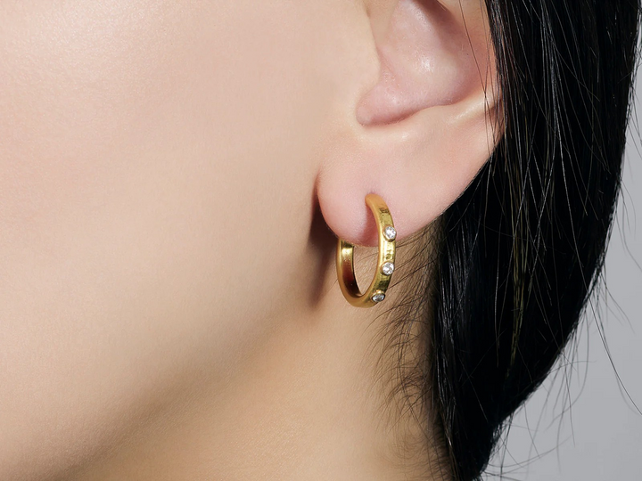 Gold & 0.16ctw Diamond Huggie Earrings