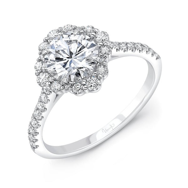 0.44ctw Round Halo Engagement Ring