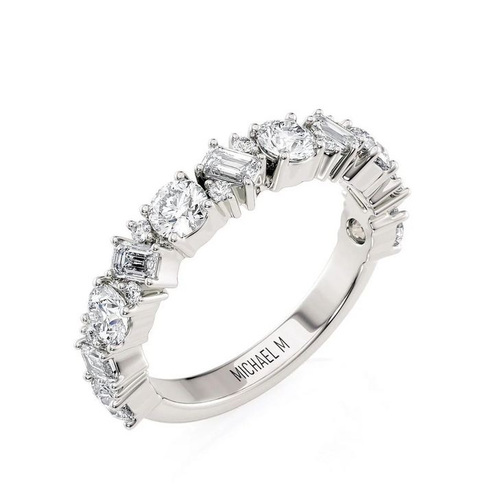 1.28ctw Mixed-Cut Diamond Wedding Band