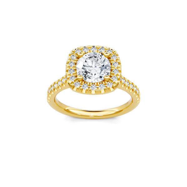 0.33ctw Round Diamond Halo Engagement Ring