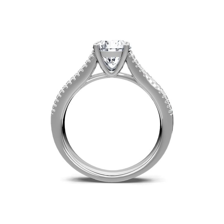 0.53ctw Princess and Round Diamond Engagement Ring