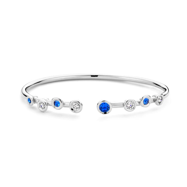 18K White Gold Diamond and Sapphire Bouli Bracelet