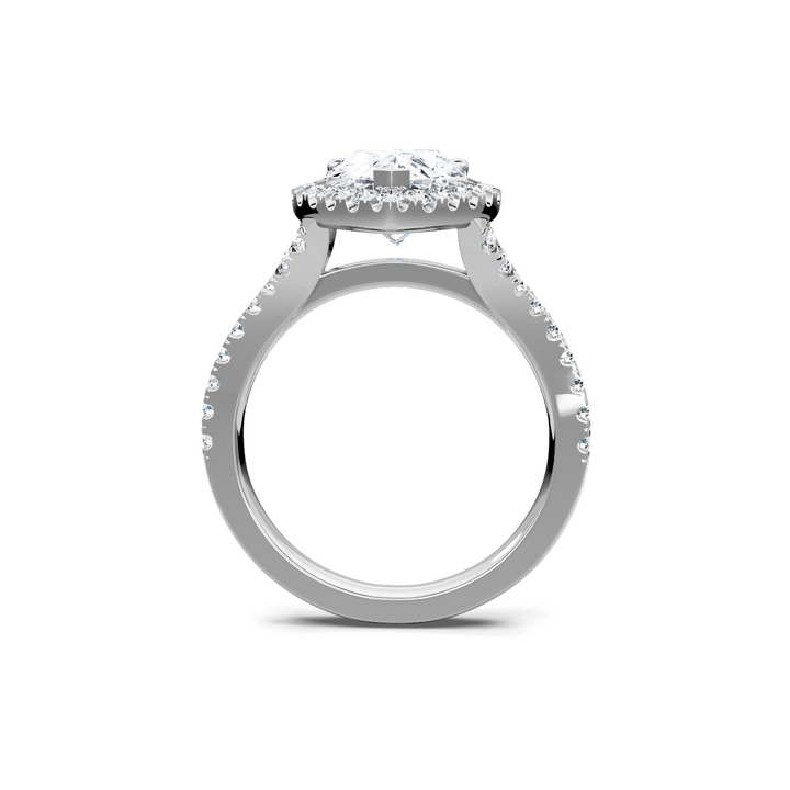 0.37ctw Round Diamond Halo Engagement Ring