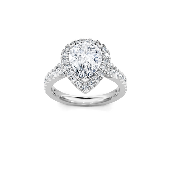 0.37ctw Round Diamond Halo Engagement Ring