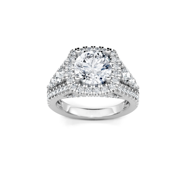 1.0ctw Round Diamond Halo Engagement Ring