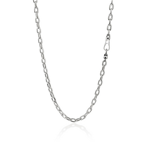 Sterling Silver Oval Link Necklace on a white background