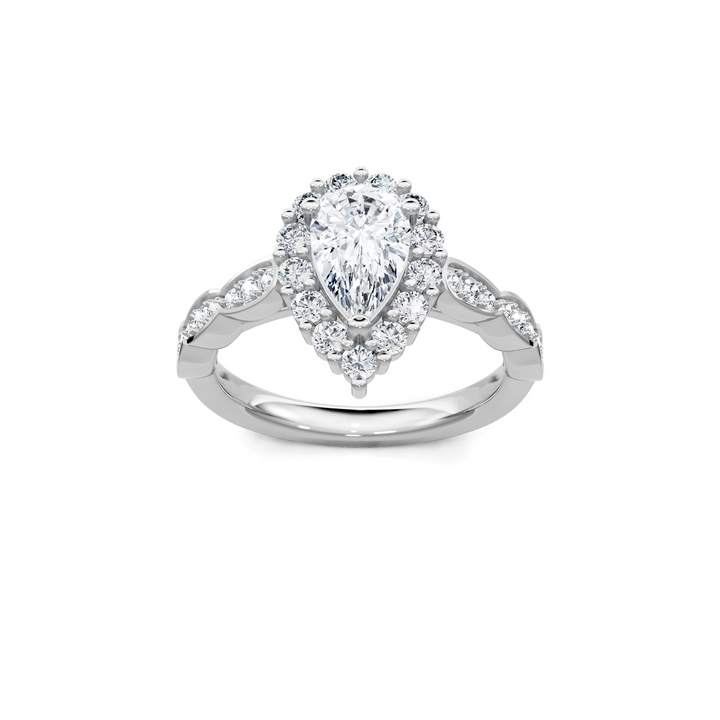 0.50ctw Round Diamond Halo Engagement Ring