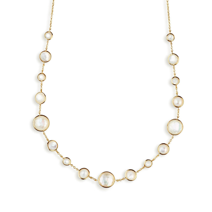 Lollitini Short Mother of Pear Necklace in 18K Gold