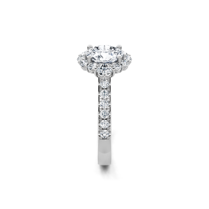 0.56ctw Round Diamond Halo Engagement Ring