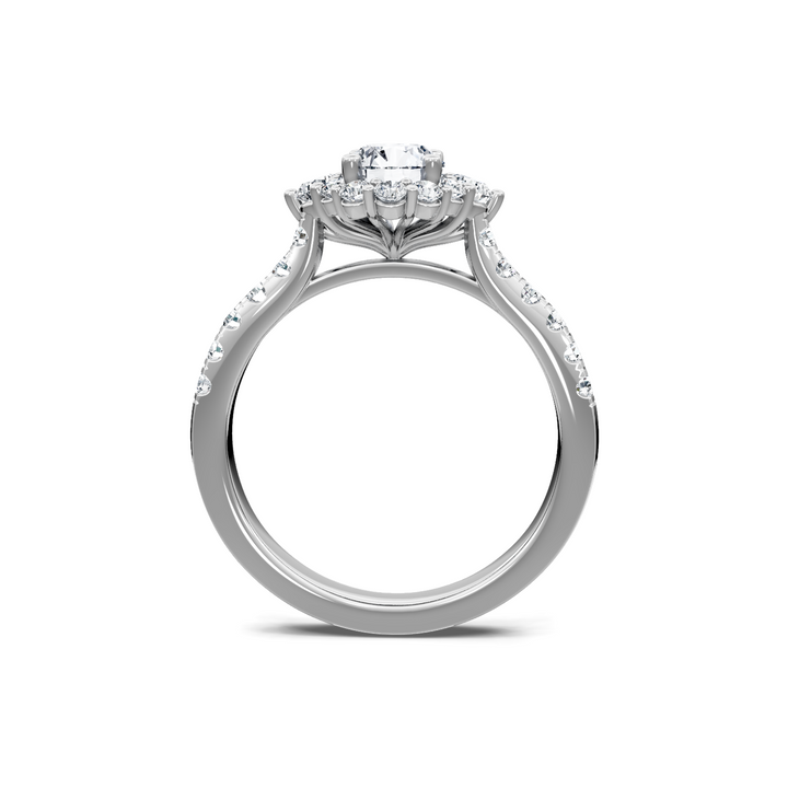 0.56ctw Round Diamond Halo Engagement Ring